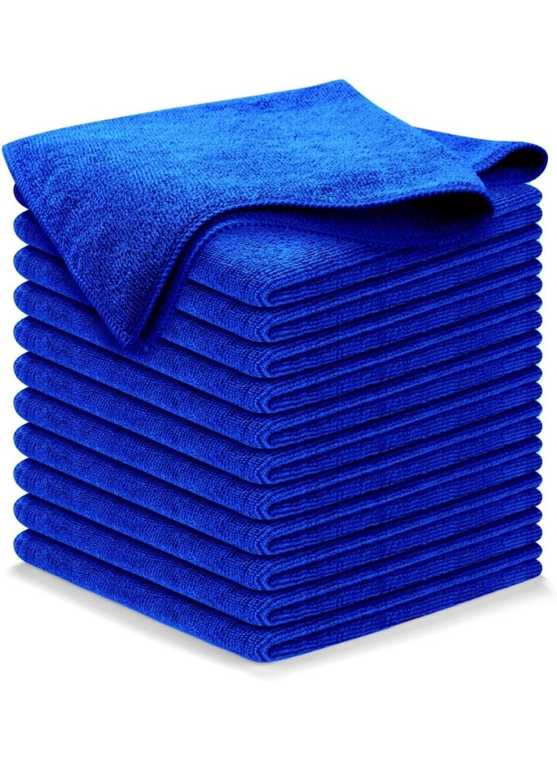CHU DAI 10Pcs Microfiber Cleaning Cloth(30x30cm) High Performance - Ultra Absorbent Weave Trap Grime & Liquid for Streak-Free Mirror Shine, Scratch Proof & Lint Free Cloth - (Blue)  - Image 1