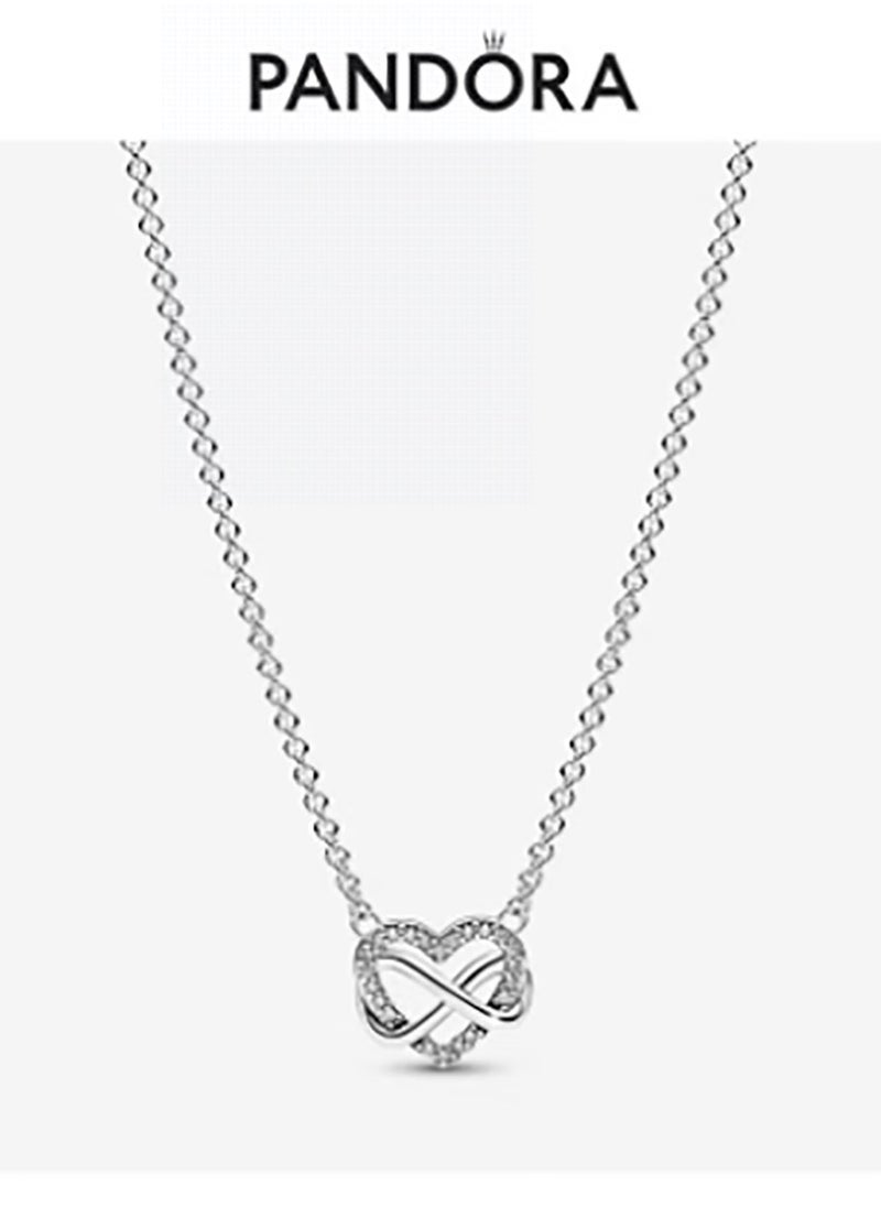 Pandora Violet Pandora Women's Necklace Adjustable Shiny Infinity Heart Necklace  - Image 1