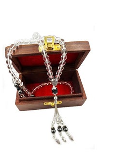 REBUY REBUY Clear Quartz Islamic Tasbih, Natural Stone Misbaha Tasbeeh for Unisex Adults  - Image 2