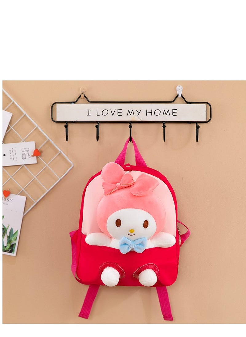 Y&D Kawaii Plush My Melody Bag for Girls  Kuromi Plush Backpack CutePlush Bag Cartoon Shoulder Bag Cute AnimeMy MelodyBag Plush Shoulder Bag Anime Toy Bag for Anime Fans  - Image 1