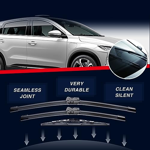 icexsnow IceXsonw 3 Wipers Windshield Wiper Blades Replacment for Chevrolet Chevy Trax/Buick Encore 2021 2020 2019 2018 2017 2016 2015 2014 2013-26"/14"/10" Windshield Wiper Blades,Top Lock - Image 5