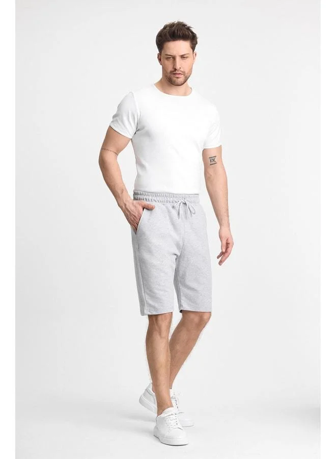 Mmetalic  Men’s Grey Shorts - Side Pocket, Elastic Waist, Regular Fit, Comfortable Cut for Men | Best Price UAE