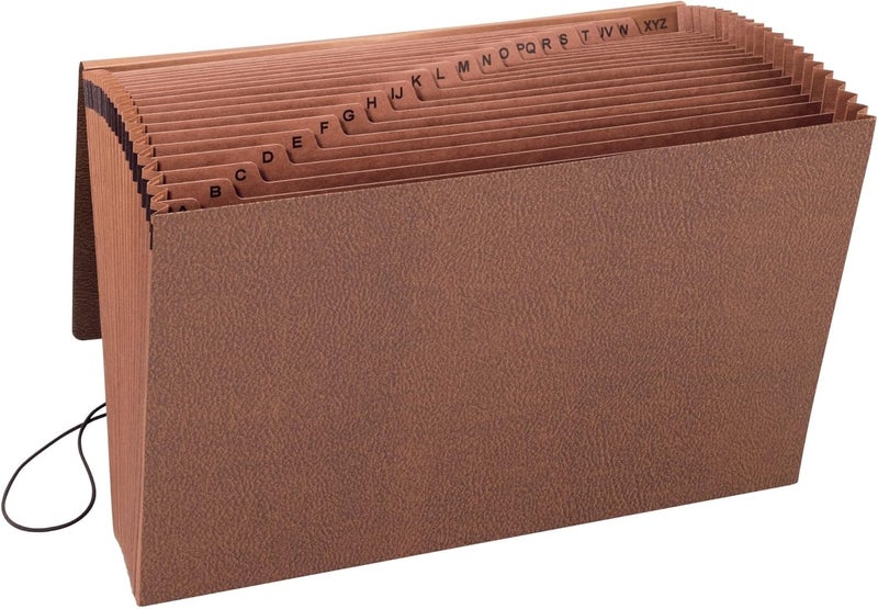 Smead TUFF Expanding File with 21 Pockets, Alphabetic A-Z Indexing, Flap and Elastic Cord Closure, Legal Size, Redrope-Printed Stock - Image 1