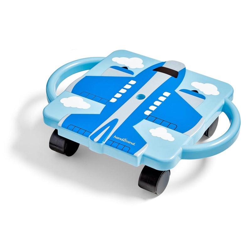 hand2mind Blue Plane Glider Scooter Board Floor Scooter Board Gross Motor Toys Kids Exercise Physical Education Equipment Playground Toys Indoor Active Play Toddler Outdoor Activities - Image 2
