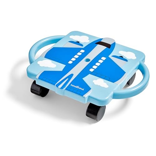 hand2mind Blue Plane Glider Scooter Board Floor Scooter Board Gross Motor Toys Kids Exercise Physical Education Equipment Playground Toys Indoor Active Play Toddler Outdoor Activities - Image 1