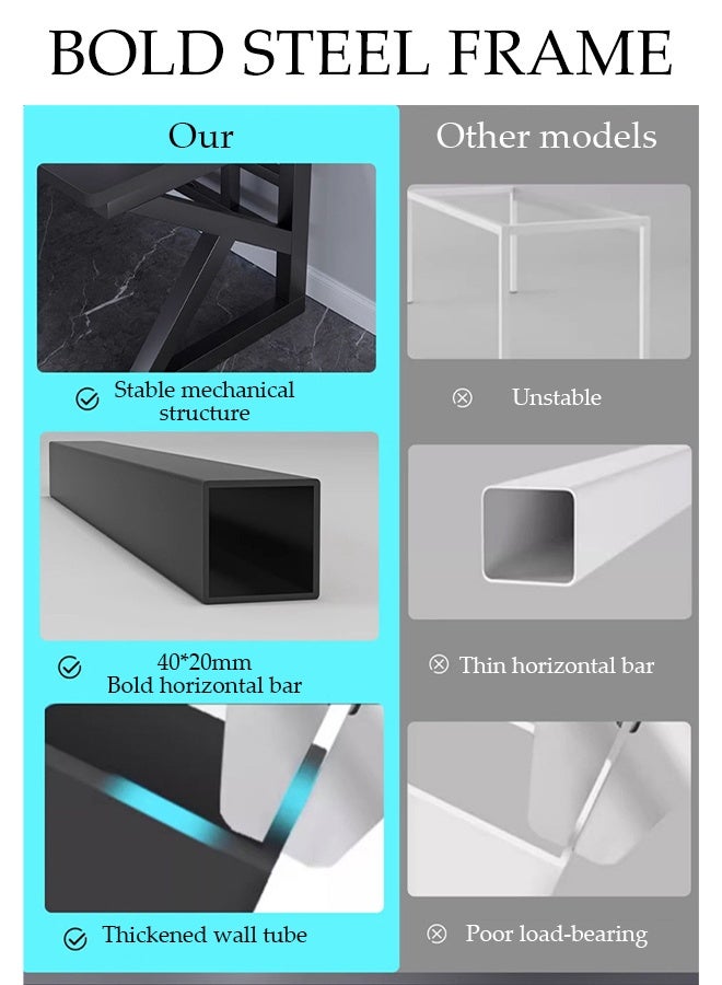 Spides طاولة ألعاب بتصميم إطار مزدوج على شكل حرف K طاولة كمبيوتر مريحة لسطح المكتب طاولة كمبيوتر شخصية بخطوط من ألياف الكربون لمكتب المنزل أو المكتب المنزلي أو محطة العمل للدراسة - Image 5