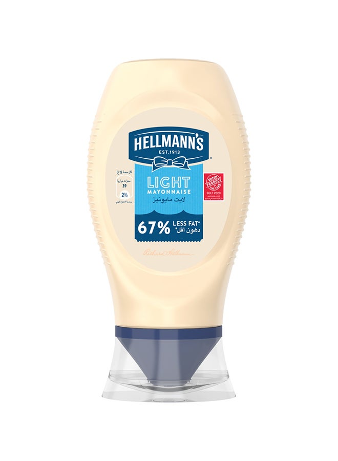 Hellmann's Light Mayonnaise, Ideal as a dip, dressing or spread, with 67% less fat*, 100% recycled plastic bottle, 240g - Image 1
