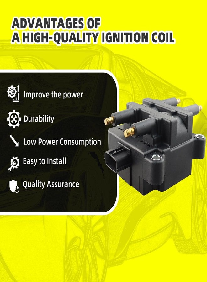 MOAUTO Set of 1 Ignition Coils Pack UF240 & 4 PCS Iridium Spark Plugs with Wire Set Compatible with Subaru Forester Outback Subaru Legacy Impreza - H4 2.5L - Image 2