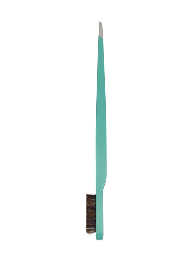 DreamCut Eyebrow Slant Tip Tweezer with Precise Brush - Stainless Steel Tips for Precision Grooming (Green) - Image 2