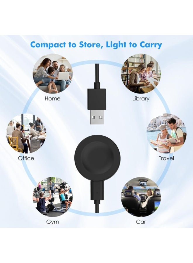 شاحن مغناطيسي متوافق مع ساعات هواوي GT5/GT4/GT3/GT3 Pro/GT3 SE/GT2 Pro/Watch 4/4 Pro/3/3 Pro/Ultimate/GT Runner، محطة شحن محمولة مع كابل شحن منفصل بطول 1 متر، أسود - Image 4