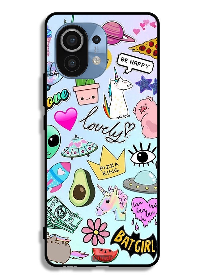 Tolwak Xiaomi Mi 11 Protective Case Cover Lovely Stickers - Image 2