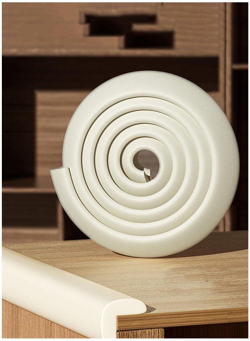 حماية الحواف وسادة إسفنجية على شكل حرف L إسفنجة سميكة للغاية حافة الطاولة وسادة زاوية زاوية مضادة للتصادمات شريط حماية مضاد للصدمات للأطفال والرضع 2 متر أبيض - Image 1