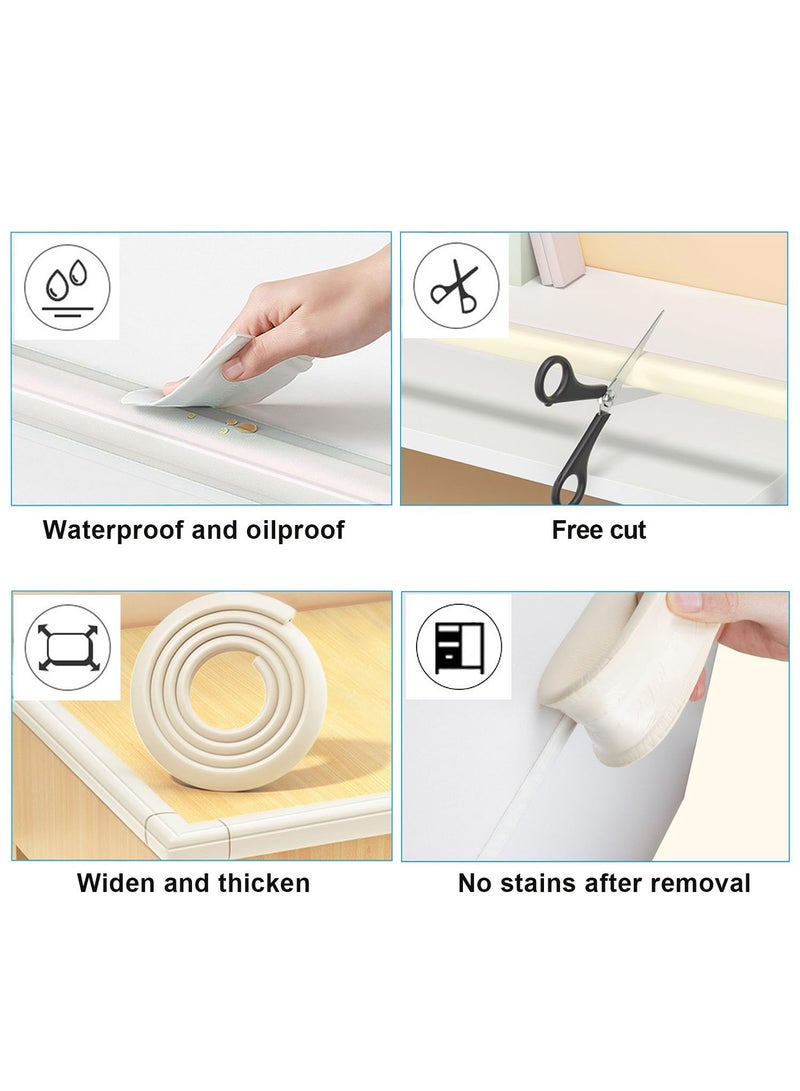 حماية الحواف وسادة إسفنجية على شكل حرف L إسفنجة سميكة للغاية حافة الطاولة وسادة زاوية زاوية مضادة للتصادمات شريط حماية مضاد للصدمات للأطفال والرضع 2 متر أبيض - Image 4