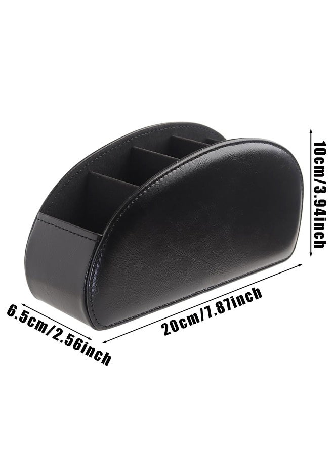 Black PU Leather 5 Slots Remote Control Organizer - Image 2