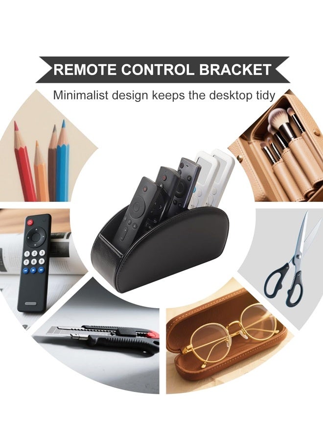 Black PU Leather 5 Slots Remote Control Organizer - Image 5