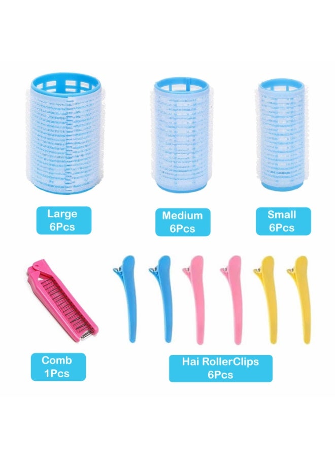 25Pcs Self Grip Hair Rollers Set with Clips & Comb – 3 Sizes for Effortless Volume, Waves & Curls – No Heat, All Hair Types - Image 3