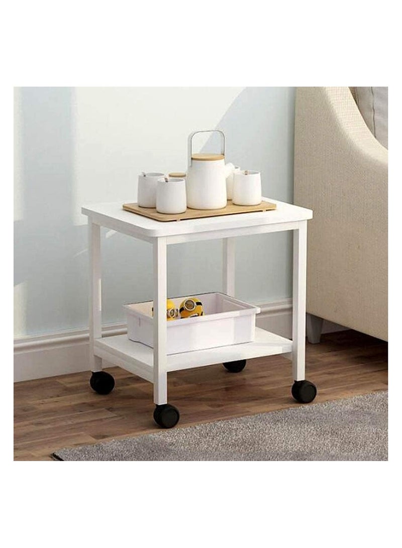Generic Table Double-Layer Storage Home Living Room Coffee, Iron Sofa Corner Simple Mini Movable Large Storage Space  - Image 2