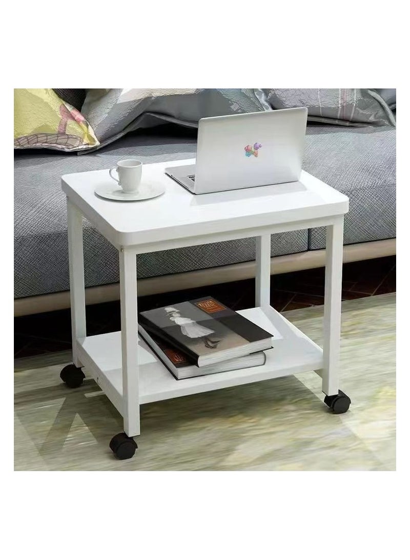 Generic Table Double-Layer Storage Home Living Room Coffee, Iron Sofa Corner Simple Mini Movable Large Storage Space  - Image 4