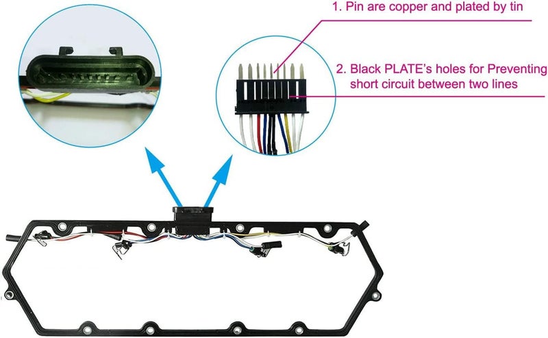 LIYAauto LIYA Diesel Valve Cover Gasket Set for Ford Powerstroke 7.3L (1998-2003) - Image 5