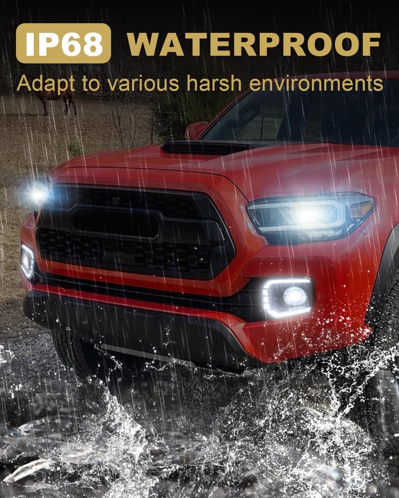 TBHOO LED Fog Lights Assemblies for 2016-2023 Tacoma DRL Daytime Running Lights Amber Turn Signal LED Fog Lamps Cover Tacoma Accessories - Image 3