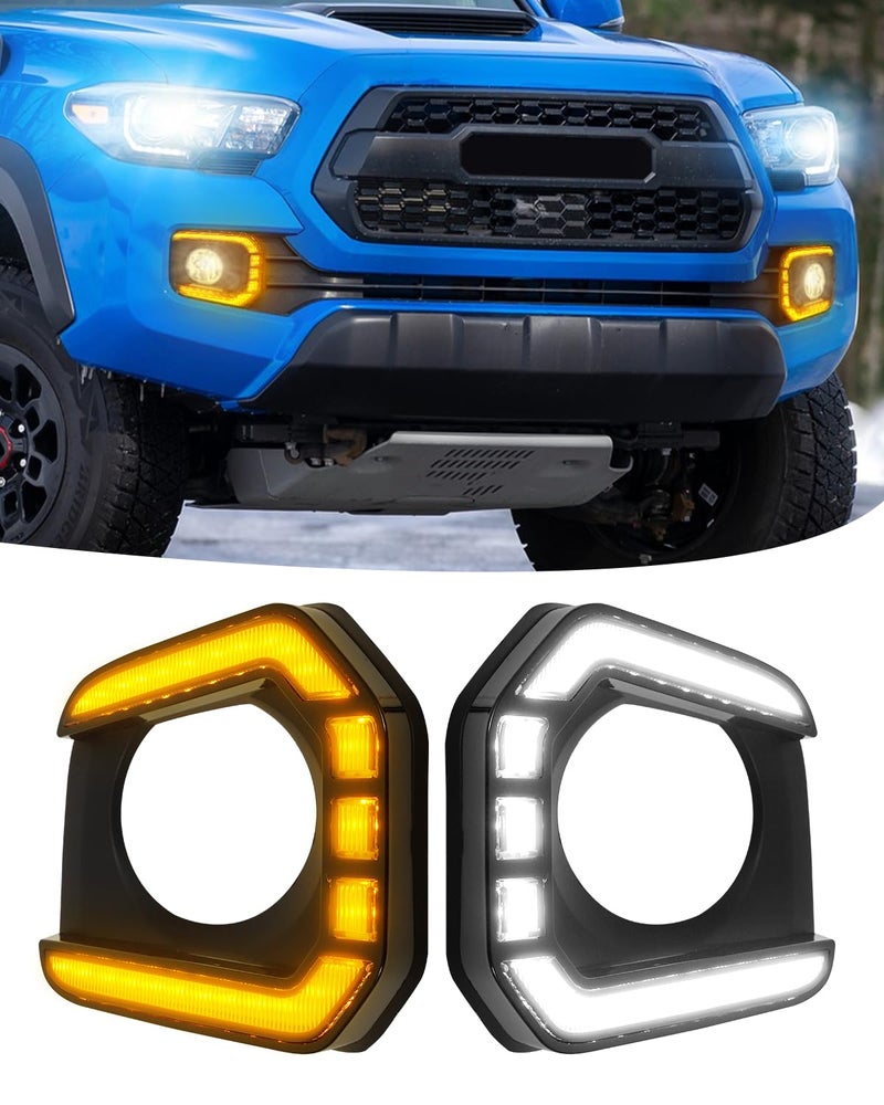 TBHOO LED Fog Lights Assemblies for 2016-2023 Tacoma DRL Daytime Running Lights Amber Turn Signal LED Fog Lamps Cover Tacoma Accessories - Image 1