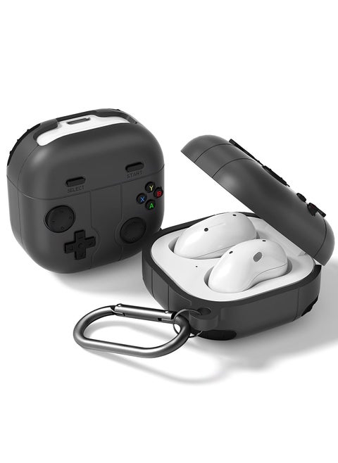 For Samsung Galaxy Buds FE Case 2023 | Galaxy Buds 2 Pro Case 2022 | Galaxy Buds 2 Case 2021 | Galaxy Buds Pro Case 2021 | Galaxy Buds Live 2020 3D Game Console Design Silicone Cover with Carabiner