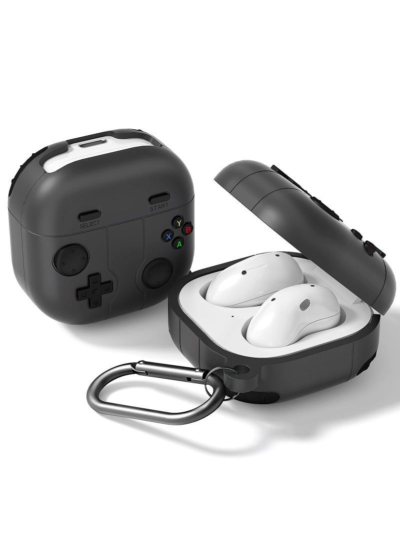 Generic - For Samsung Galaxy Buds FE Case 2023 | Galaxy Buds 2 Pro Case 2022 | Galaxy Buds 2 Case 2021 | Galaxy Buds Pro Case 2021 | Galaxy Buds Live 2020 3D Game Console Design Silicone Cover with Carabiner - Image 1