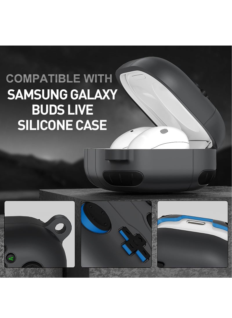 Generic - For Samsung Galaxy Buds FE Case 2023 | Galaxy Buds 2 Pro Case 2022 | Galaxy Buds 2 Case 2021 | Galaxy Buds Pro Case 2021 | Galaxy Buds Live 2020 3D Game Console Design Silicone Cover with Carabiner - Image 1