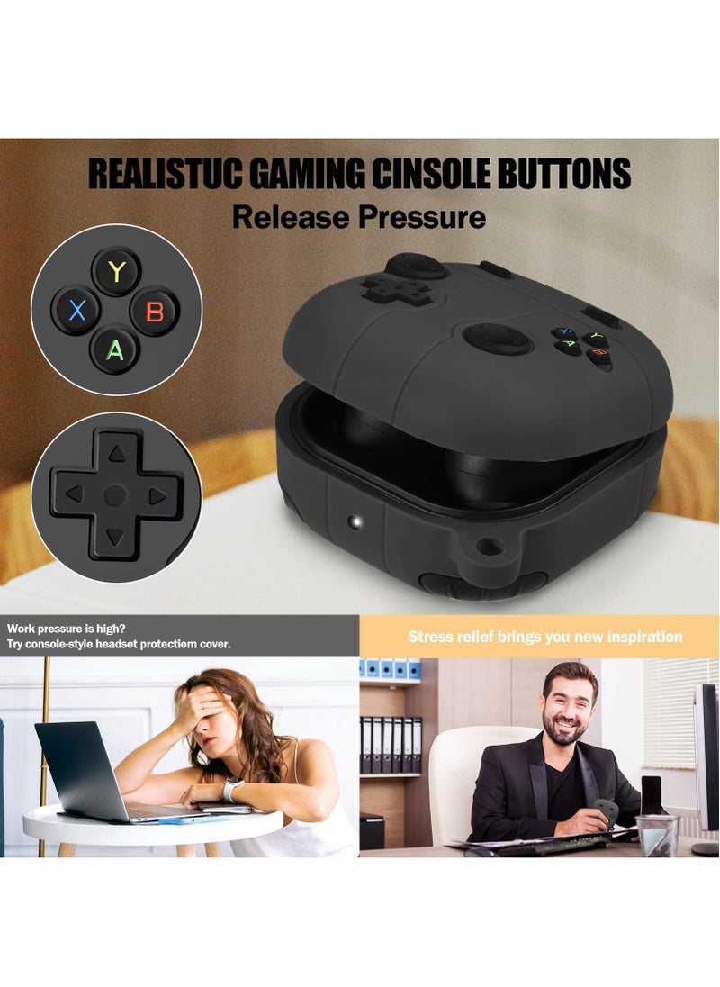 Generic - For Samsung Galaxy Buds FE Case 2023 | Galaxy Buds 2 Pro Case 2022 | Galaxy Buds 2 Case 2021 | Galaxy Buds Pro Case 2021 | Galaxy Buds Live 2020 3D Game Console Design Silicone Cover with Carabiner - Image 1