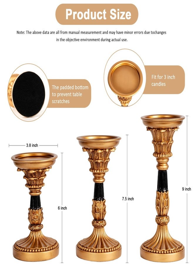 MXwcy Candle Holder for Pillar Candle Set of 3 - Image 3