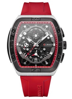 CURREN CURREN 8443M Men Quartz Sport Watch Silicone Strap Alloy Case Fashion Multifunction Wristwatch Abrastion Resistant glass 3ATM Luminous Display Chronograph Calendar Date Watches  - Image 1