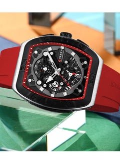 CURREN CURREN 8443M Men Quartz Sport Watch Silicone Strap Alloy Case Fashion Multifunction Wristwatch Abrastion Resistant glass 3ATM Luminous Display Chronograph Calendar Date Watches  - Image 2