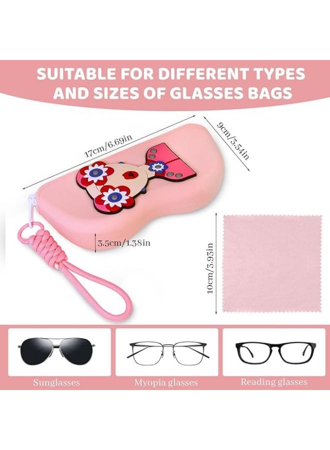 V.nice Soft Silicone Eyeglasses Pouch Case for Glasses and Sunglasses with Zipper Closure and Wristlet Strap - Image 3