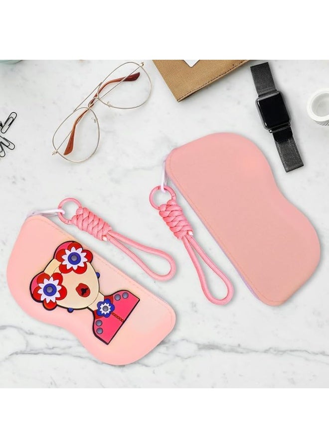 V.nice Soft Silicone Eyeglasses Pouch Case for Glasses and Sunglasses with Zipper Closure and Wristlet Strap - Image 5