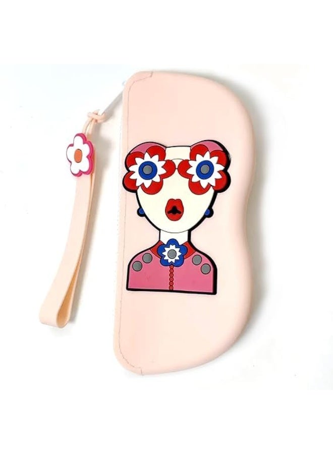 V.nice Soft Silicone Eyeglasses Pouch Case for Glasses and Sunglasses with Zipper Closure and Wristlet Strap - Image 1
