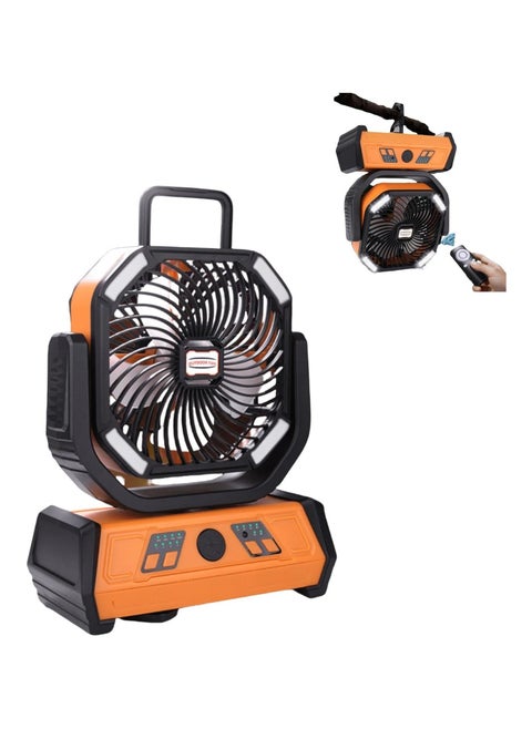 16000mAH Rechargeable Camping Fan with LED Lantern and Remote, Hanging Hook for Tents, 4-Speed, Timer, Portable Oscillating Fan for Tent Picnic Outdoor, Desk Fan
