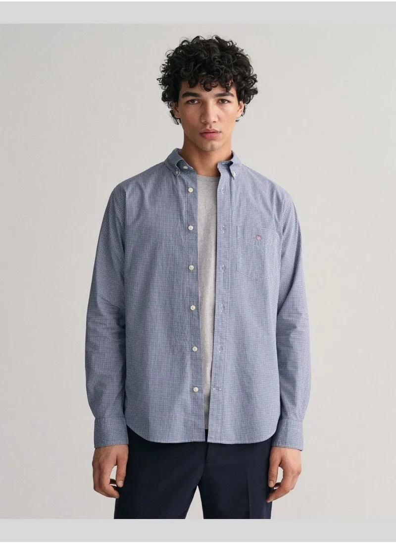 GANT Regular Fit Micro Checked Poplin Shirt