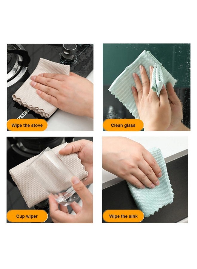 wolpin Microfiber Cleaning Cloths, 5 Pcs 25 X 25 Cms Multi-Colour|Highly Absorbent, Lint And Streak Free, Multi -Purpose Wash Cloth For Kitchen, Car, Window, Stainless Steel, Silverware - Image 4