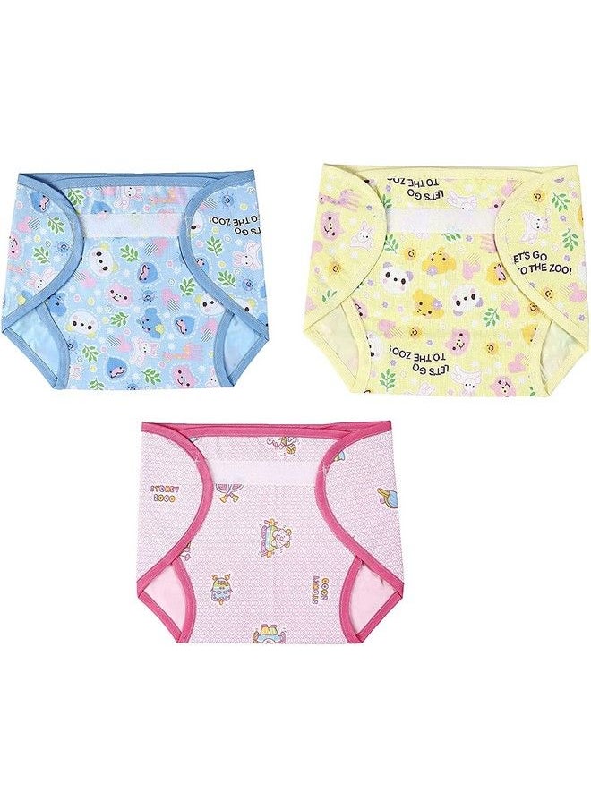 Mothers Choice Reusable Inside Plastic Outside Cotton Nappies Waterproof U Shape Nappies With Belt For Insert Cloth Diaper Or Langot With Strap Closure (Pack 3Newborn)  - Image 2