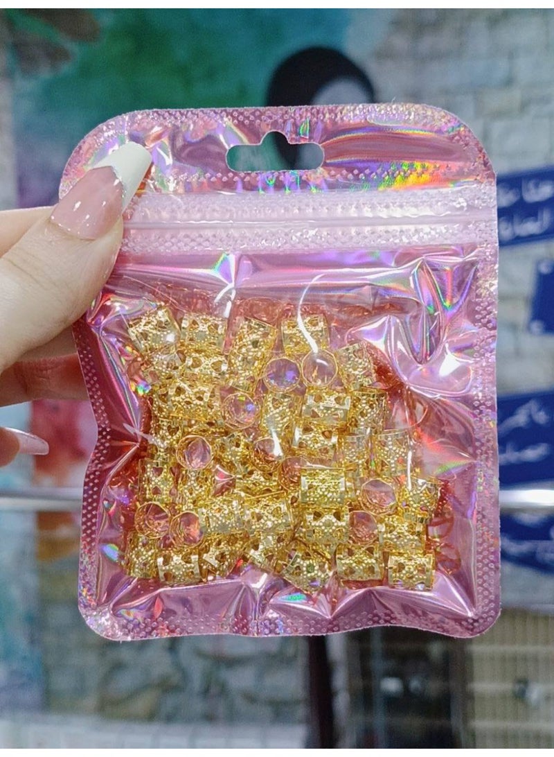 48قطع من إكسسوارات ضفيرة الشعر الكبيرة على شكل شمس ذهبية