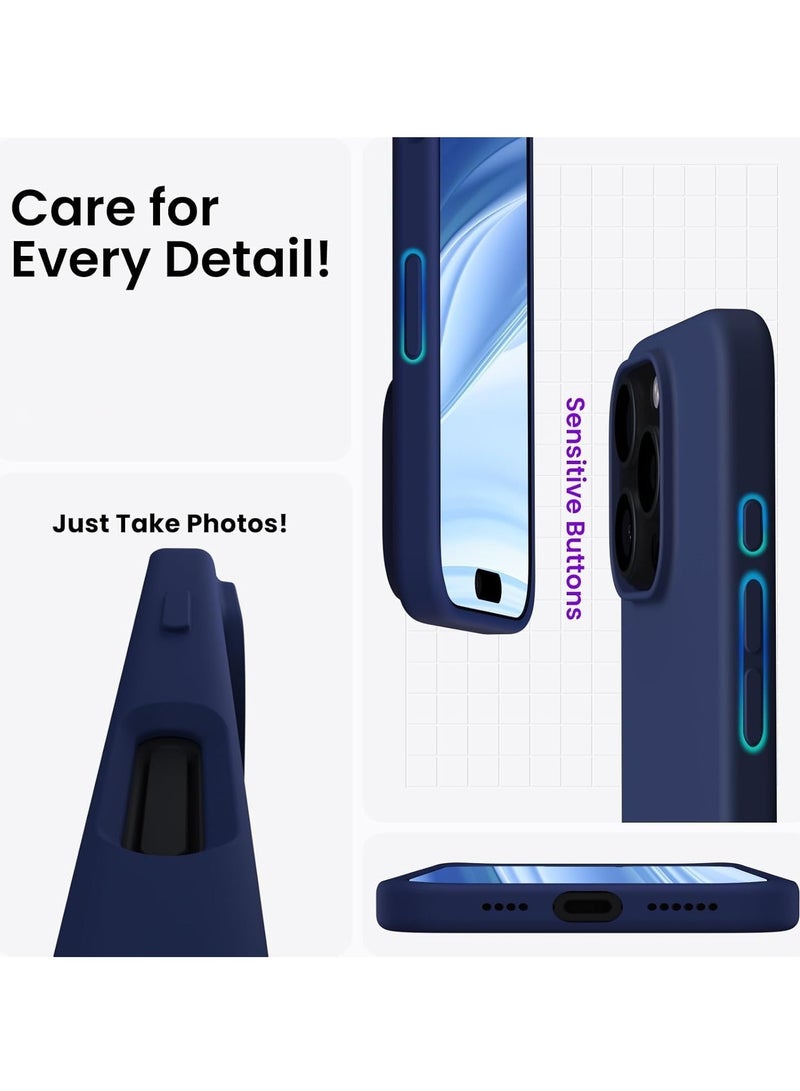 Soft Liquid Silicone Gel Case for iPhone 16 Pro Max - Shockproof Protection in Blue - Image 4