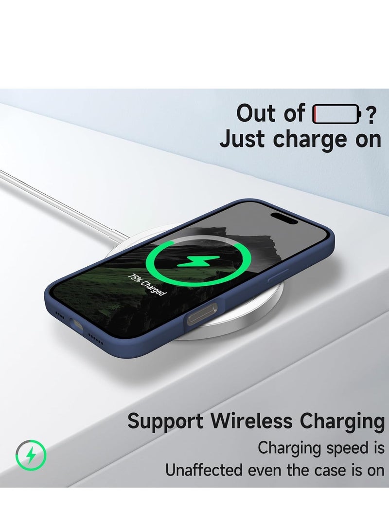 Soft Liquid Silicone Gel Case for iPhone 16 Pro Max - Shockproof Protection in Blue - Image 5