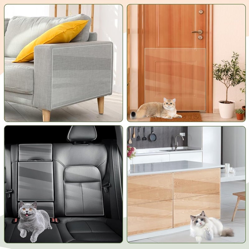HAPPYMATES Cat Scratcher Pad &Tape, Leather Couch Protector Sticker, Anti-Scratch Protector for Leather & Wooden Surfaces Claw Resistant Self-Adhesive Sticker (Clear Protector Film, 50 X 200 cm) - Image 5
