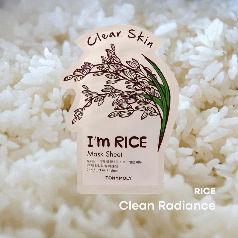 TONYMOLY Iâ€™m Rice Sheet Mask â€“ Korean Skincare Face Mask for Hydration, Brightening & Soothing â€“ Moisturizing Facial Mask with Rice Extract & Vitamin Essence for Radiant, Healthy Skin - Image 2