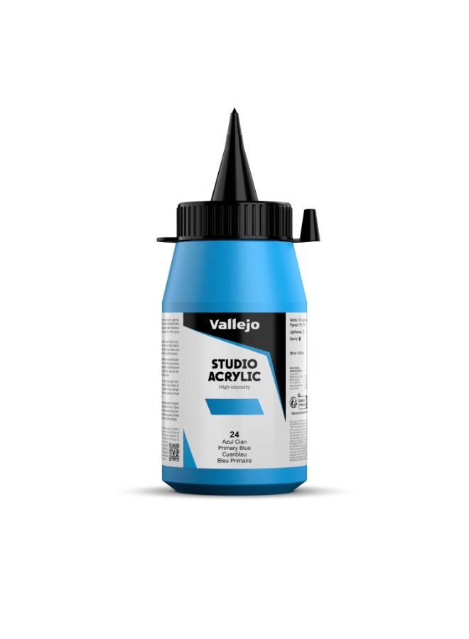 فاليجو طلاء أكريليك للفنانين 24 أزرق أساسي 500 مل - درجة الاستوديو، مقاوم للضوء وغير سام