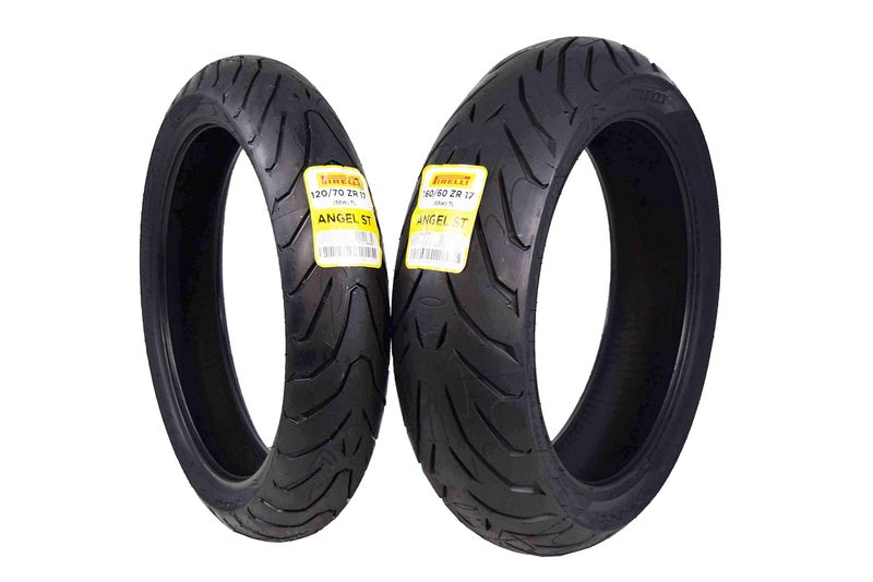 Pirelli Angel ST Motorcycle Tire Set - High Performance, Durable, and Reliable Front (120/70ZR-17 58W) and Rear (160/60ZR-17 69W) Tires - Image 1