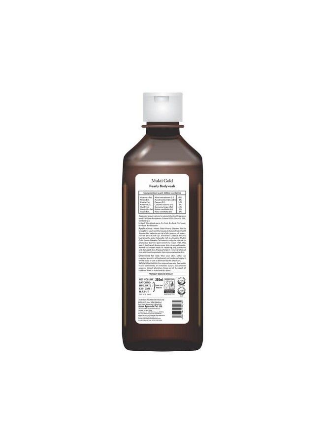 Axiom Mukti Gold Pearly Bodywash 250 Ml Pack Of 4 ; Suitable For All Skin Types Aloevera Relieves Dry & Ichy Skin Extra Skin Conditioning For Soft Skin Feel Made With Herbal Extracts - Image 3