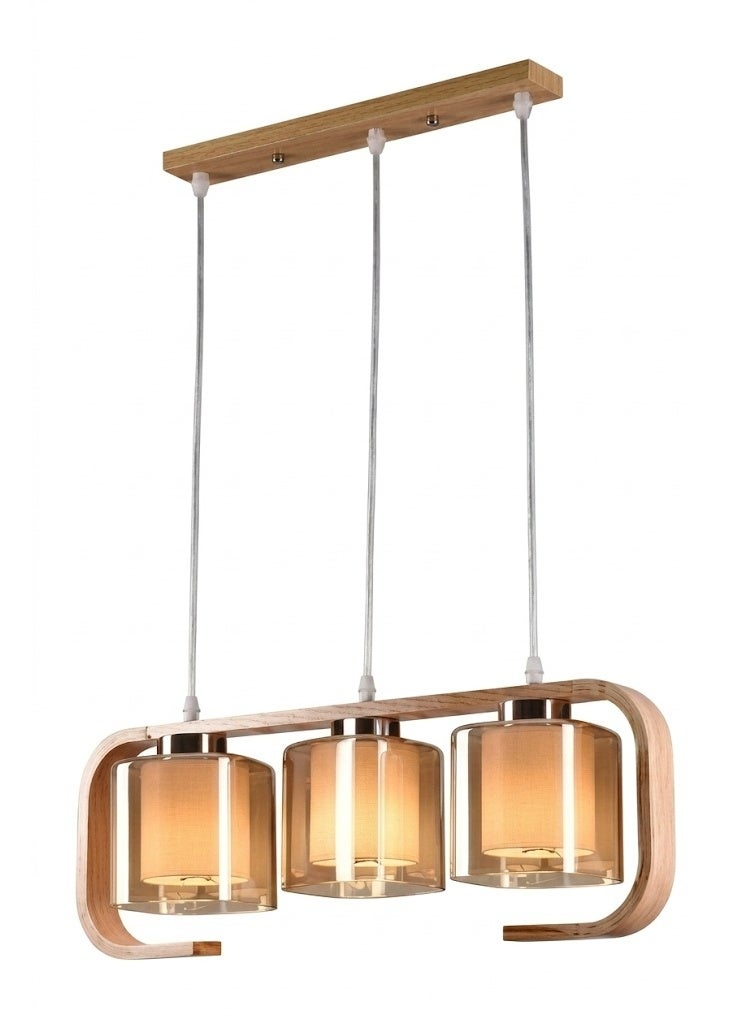 Modern 3 Light Pendant Chandelier for Dining Room Kitchen Island Ceiling Hanging Light Fixture with Glass Shade Decorative Home Lighting Contemporary Ceiling Lamp