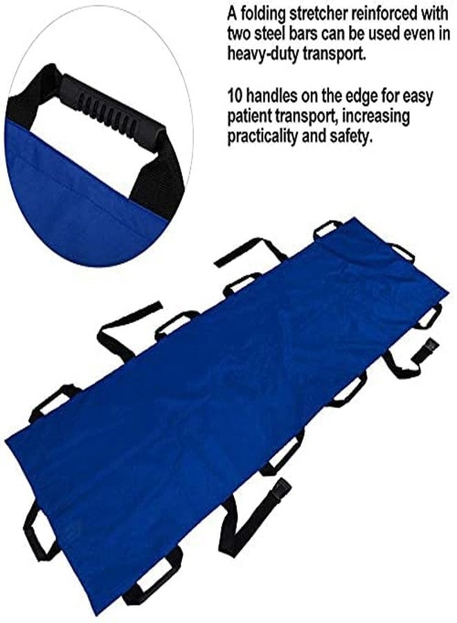 Rilekh Medical Emergency Portable Soft Stretcher/Carry Sheet Patient Isolation (Foldable) (Premium Soft Stretcher 10 Handles Blue) - Image 2