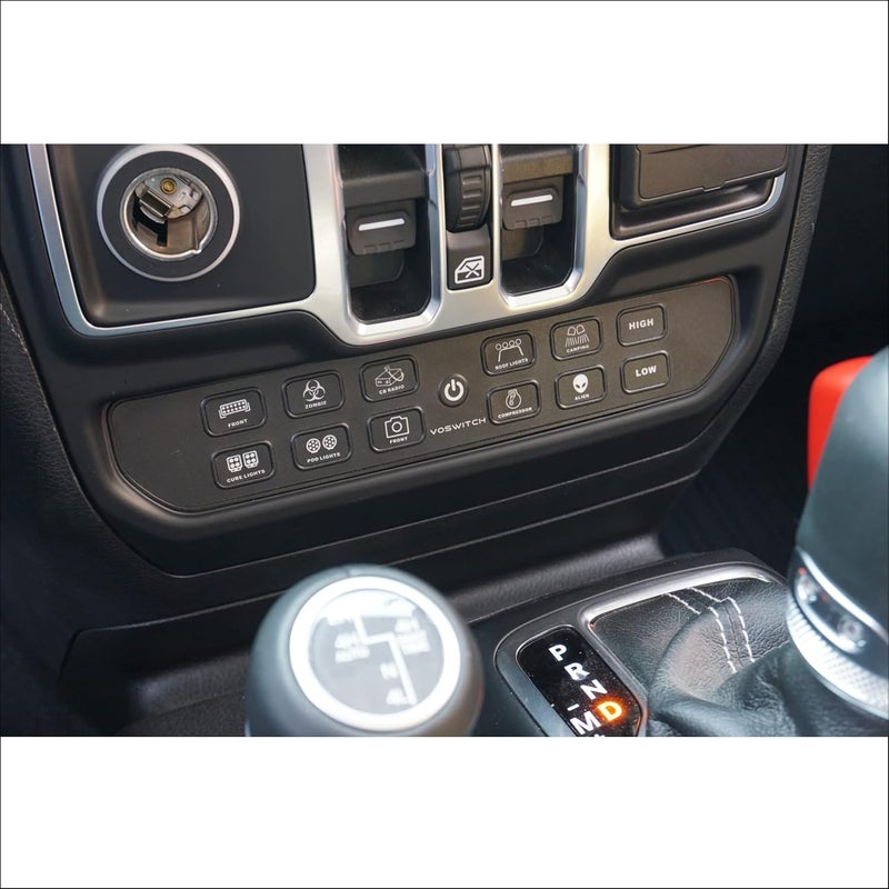 VOSWITCH 12 Switch Programmable Lower Dash Switch Panel for Jeep Wrangler JL & Gladiator JT - Image 1